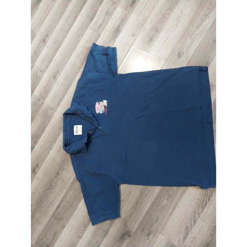Chase Authentic Mens Large Dupont Gordon 24 Dark Blue Polo